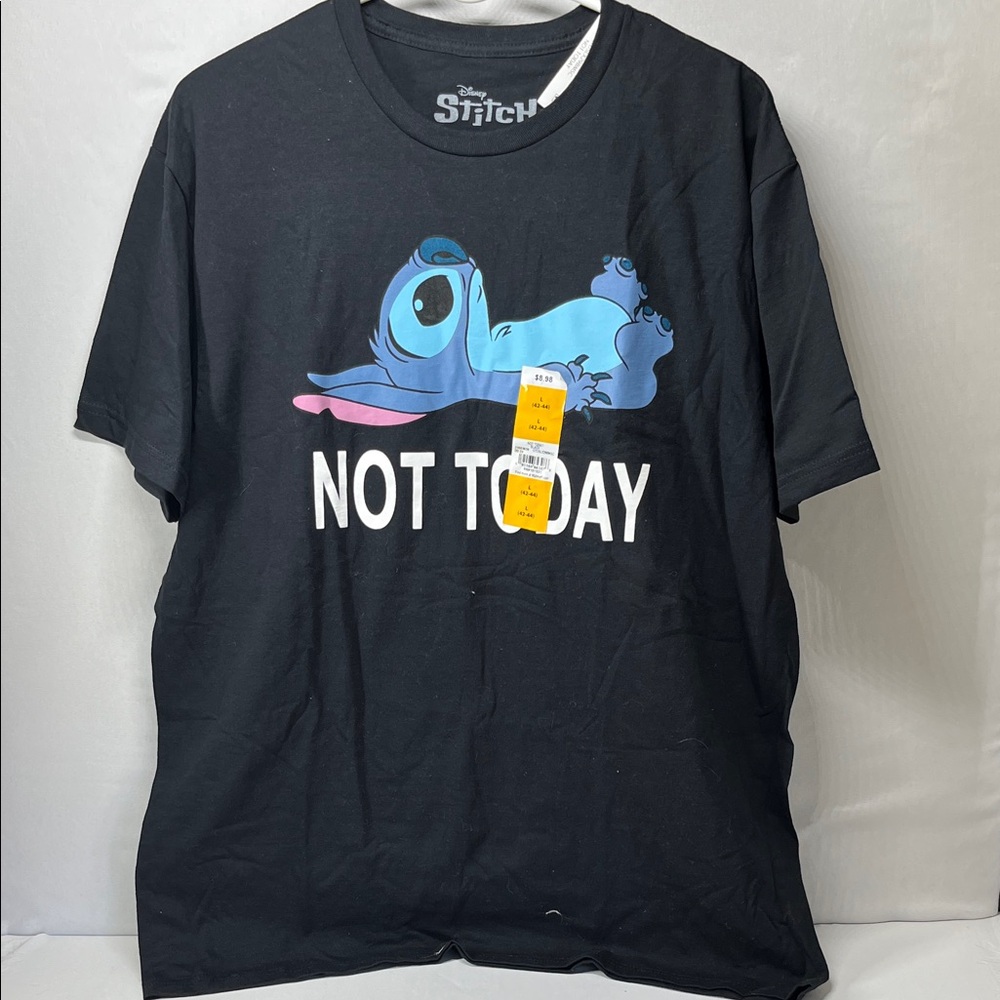 Disney Stitch Black Tee with Blue Graphic